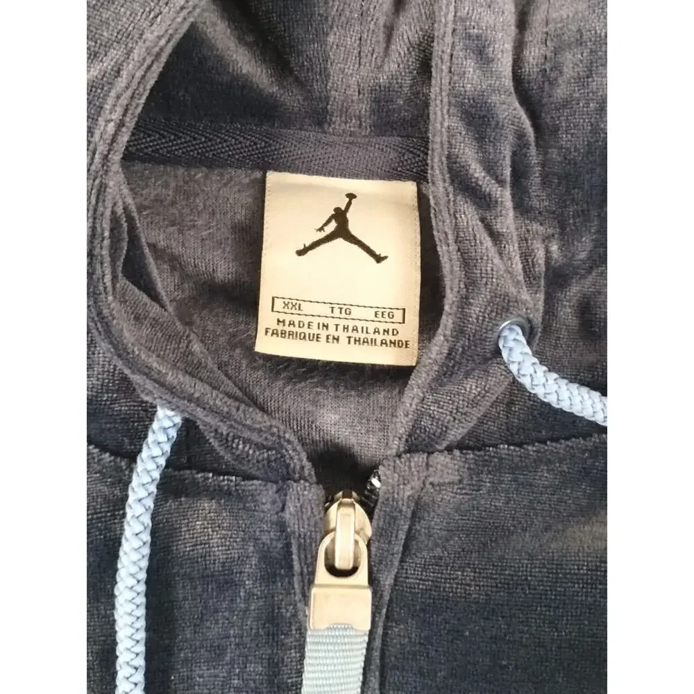 Nike Air Jordan VTG XXL Full Zipper Hoodie Blue Soft w/Front Pockets